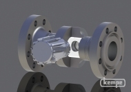 Kemsight HD-Durchflussschauglas 3“ - 600 lbs / PN 100 - RTJ, -10/+120°C mit metallverschmolzenen Schraubschaugläsern, ausgestattet mit einer Schauglasleuchte in Ex-Ausführung