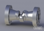 Kemsight HD-Durchflussschauglas 5 1/8“ - API 10000 / PN 550, -10/+120°C mit metallverschmolzenen Schraubschaugläsern, ausgestattet mit Schauglasleuchte in Ex-Ausführung, Ansicht von vorne